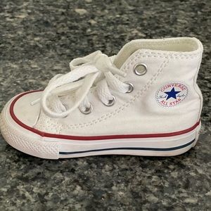 Size 4 (toddler) White High Top Converses